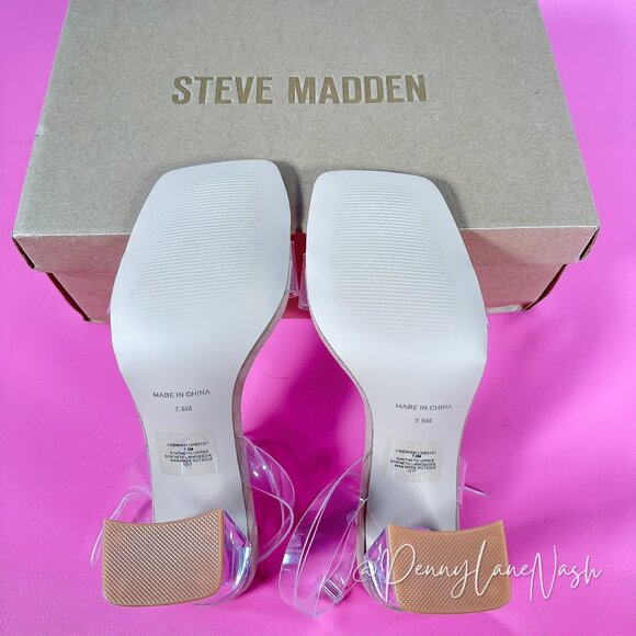 Steve Madden Camille Likewise Clear Heel Sandal Size 7.5M New - Picture 12 of 15